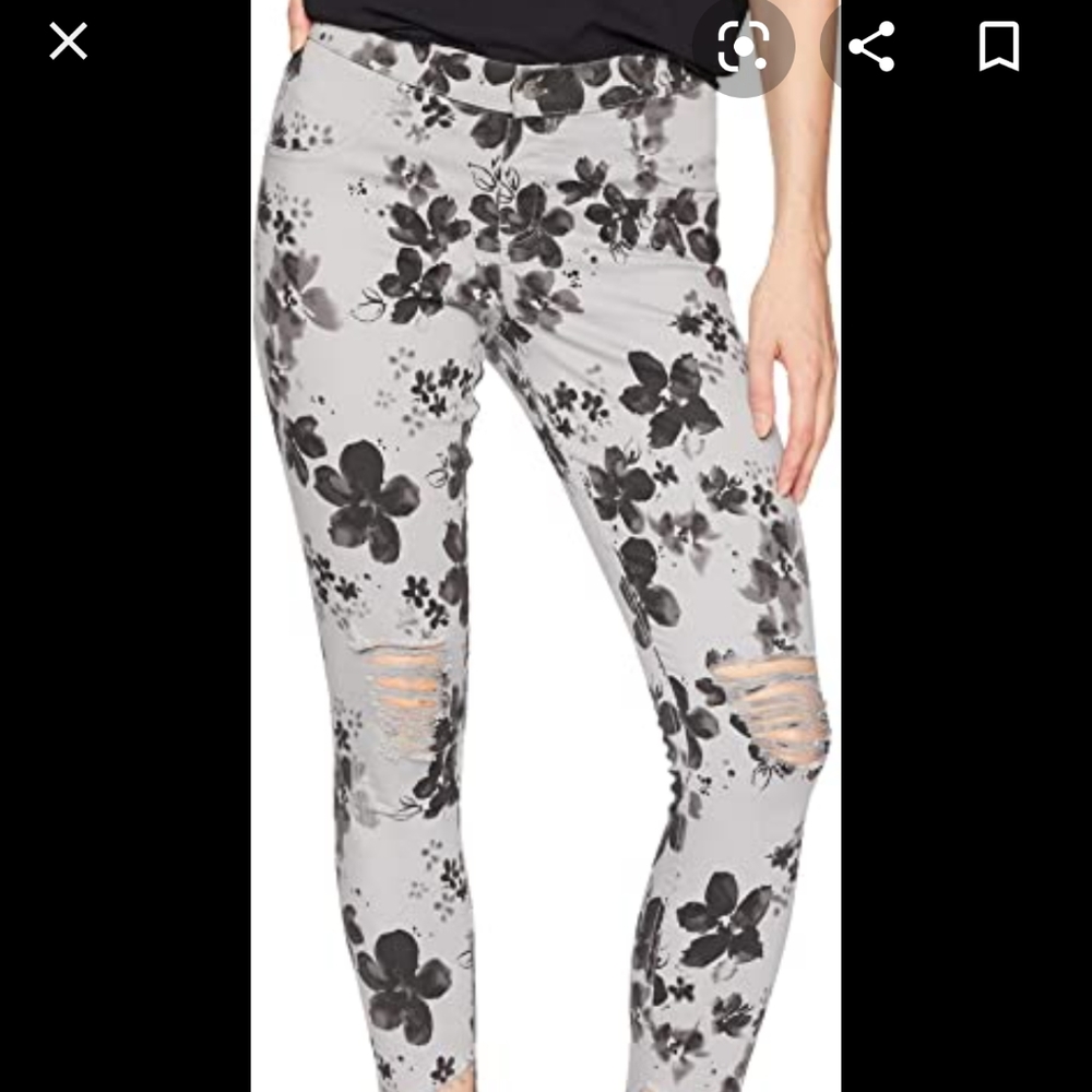 HUE distressed denim jegging